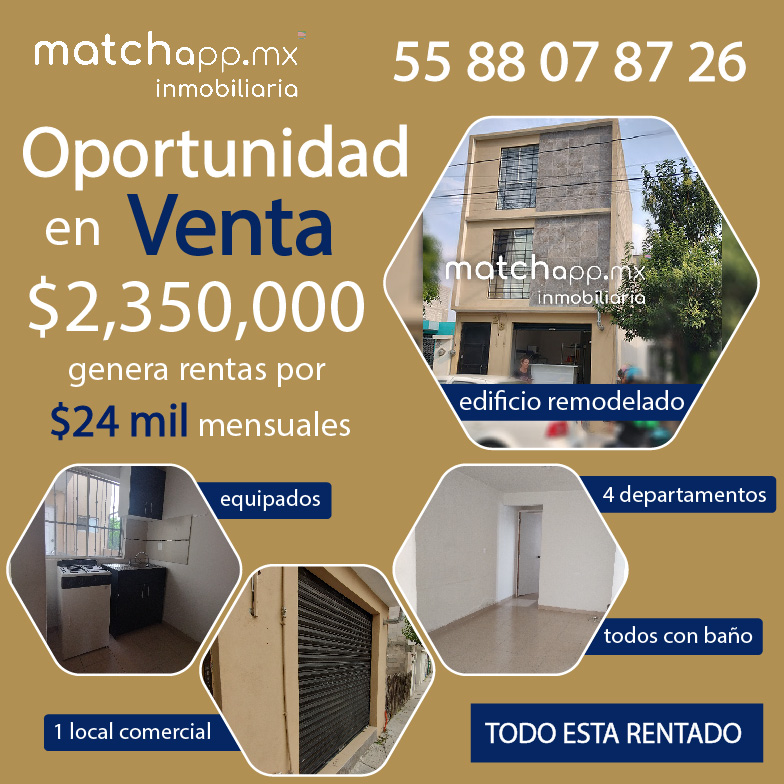 Oportunidad de inversi{on edificio en venta en 2.3 mdo,  Querétaro México, en Venta por Carlos Esparza Ramón broker inmobiliario de matchapp.mx