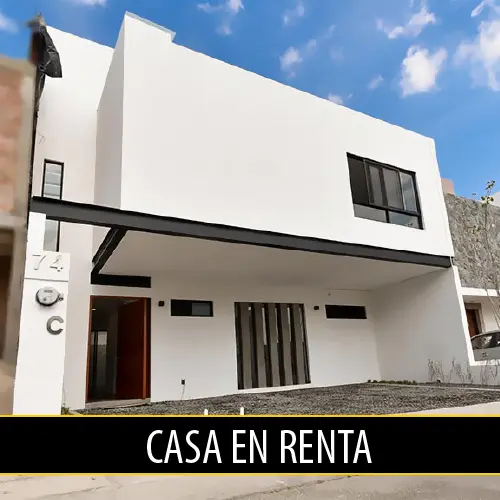 Casa de 3 niveles con rooftop en Zen Life II. 5 habitaciones (1 en planta baja, 1 en rooftop). Amenidades: alberca, salón de eventos, seguridad 24 hrs. Renta: $33,000 MXN.